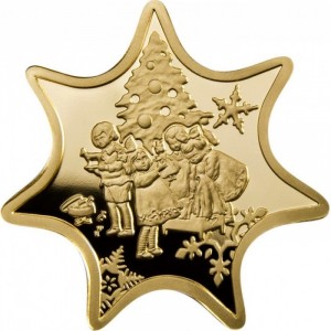 Реверс монеты Ниуэ, 5 долларов, 2010, Рождественская звезда
