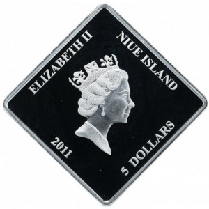 Аверс монеты Ниуэ, 5 долларов, 2011, Три короля 1936 года