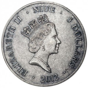 Аверс монеты Ниуэ, 5 долларов, 2012, Война 1812г - Кутузов