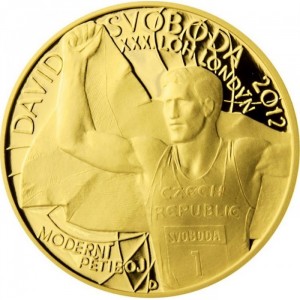 Реверс монеты Ниуэ, 5 долларов, 2013, Чемпионы олимпийских игр 2012 из Чехии - Давид Свобода
