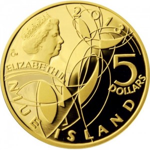 Аверс монеты Ниуэ, 5 долларов, 2013, Чемпионы олимпийских игр 2012 из Чехии - Мирослава Кнапкова