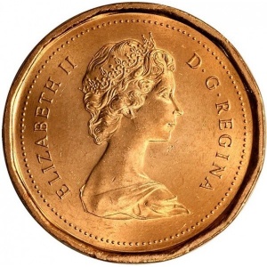 Аверс монеты Канада, 1 цент, 1982-1989