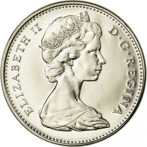 Аверс монеты Канада, 5 центов, 1965-1978