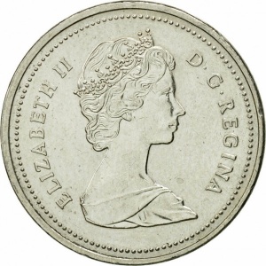 Аверс монеты Канада, 5 центов, 1982-1989