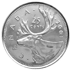 Реверс монеты Канада, 25 центов, 1999-2003