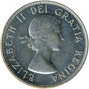 Аверс монеты Канада, 50 центов, 1953-1958