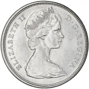 Аверс монеты Канада, 50 центов, 1965-1966