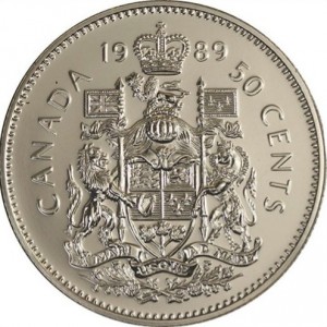 Реверс монеты Канада, 50 центов, 1978-1989