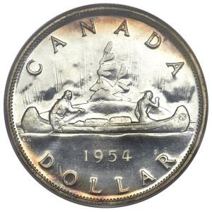 Реверс монеты Канада, 1 доллар, 1953-1963