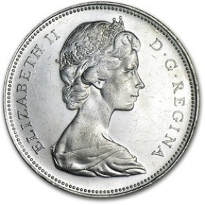 Аверс монеты Канада, 1 доллар, 1965-1966