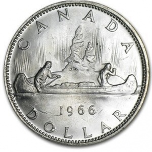 Реверс монеты Канада, 1 доллар, 1965-1966