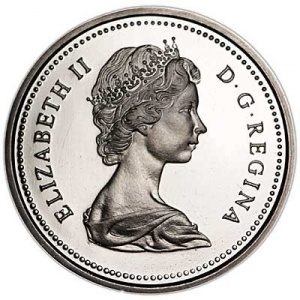 Аверс монеты Канада, 1 доллар, 1975-1976