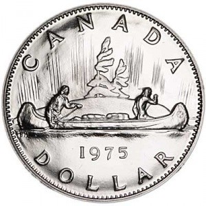Реверс монеты Канада, 1 доллар, 1975-1976