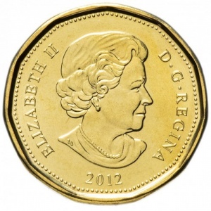 Аверс монеты Канада, 1 доллар, 2012-2022