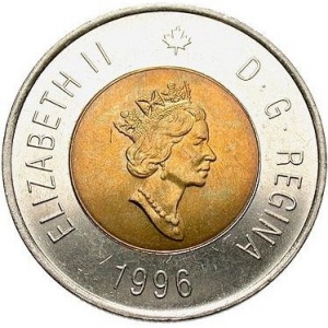 Аверс монеты Канада, 2 доллара, 1996-2003