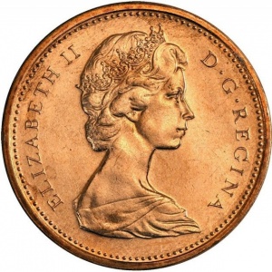 Аверс монеты Канада, 1 цент, 1967, 100 лет Конфедерации Канада