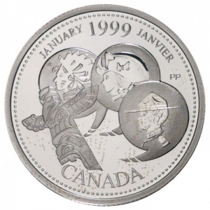 Реверс монеты Канада, 25 центов, 1999, Январь 1999, Развитие страны