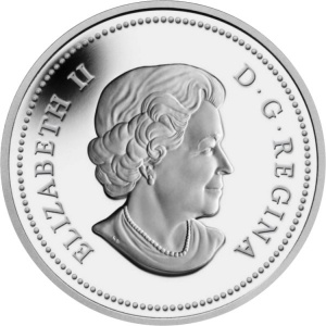 Аверс монеты Канада, 25 центов, 2011, Снежинка