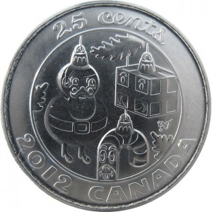 Реверс монеты Канада, 25 центов, 2012, Игрушки на елке