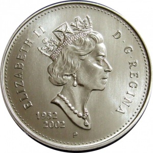 Аверс монеты Канада, 50 центов, 2002, 50 лет правлению Королевы Елизаветы II