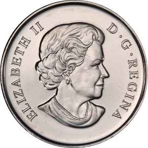 Аверс монеты Канада, 50 центов, 2011, Возвращение Виннипег Джетс