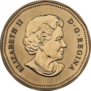 Аверс монеты Канада, 1 доллар, 2004, Гуси в полете
