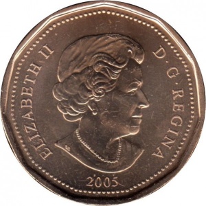 Аверс монеты Канада, 1 доллар, 2005, 25 лет Марафону Надежды