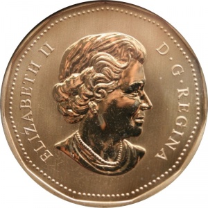 Аверс монеты Канада, 1 доллар, 2005, Хохлатый тупик