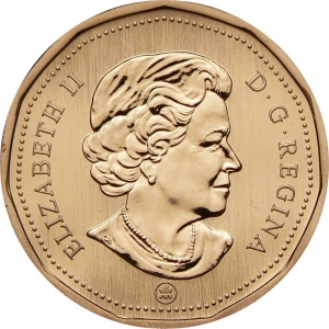 Аверс монеты Канада, 1 доллар, 2009, Большая голубая цапля