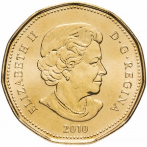 Аверс монеты Канада, 1 доллар, 2010, XXI зимние Олимпийские Игры, Ванкувер 2010