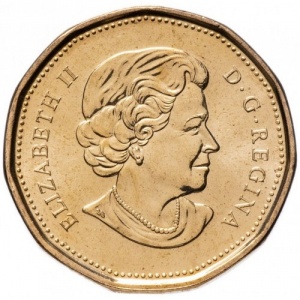 Аверс монеты Канада, 1 доллар, 2011, 100 лет организации Парки Канады