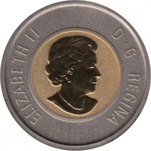 Аверс монеты Канада, 2 доллара, 2011, Природа - лосёнок