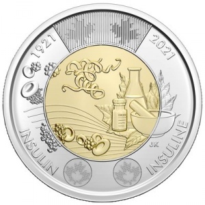 Реверс монеты Канада, 2 доллара, 2021, 100 лет открытию инсулина