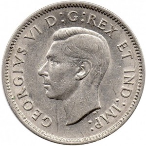 Аверс монеты Канада, 5 центов, 1937-1942