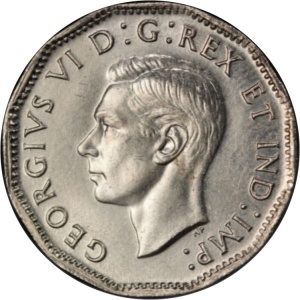 Аверс монеты Канада, 5 центов, 1946-1947
