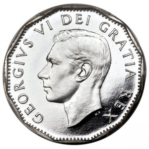 Аверс монеты Канада, 5 центов, 1951-1952
