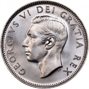 Аверс монеты Канада, 25 центов, 1948-1952