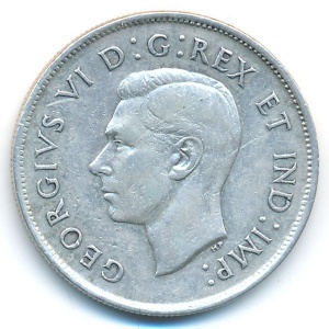 Аверс монеты Канада, 50 центов, 1937-1947