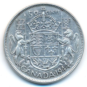 Реверс монеты Канада, 50 центов, 1937-1947