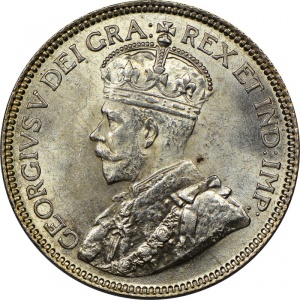 Аверс монеты Канада, 25 центов, 1920-1936