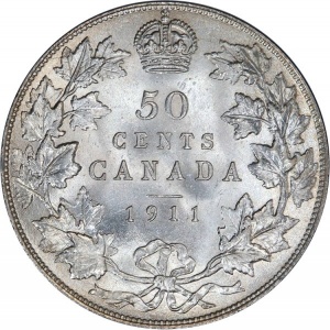 Реверс монеты Канада, 50 центов, 1911