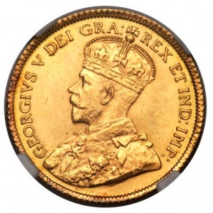 Аверс монеты Канада, 5 долларов, 1912-1914