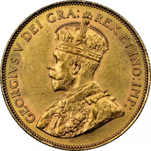 Аверс монеты Канада, 10 долларов, 1912-1914