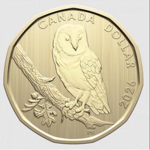 Реверс монеты Канада, 1 доллар, 2026, Сипуха