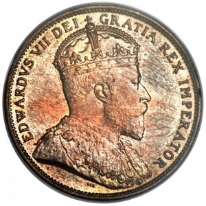 Аверс монеты Канада, 1 цент, 1904-1909