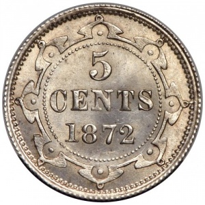Реверс монеты Канада, 5 центов, 1865-1896