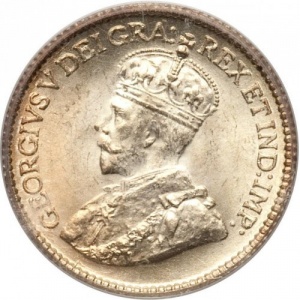 Аверс монеты Канада, 5 центов, 1912-1929