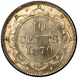 Реверс монеты Канада, 10 центов, 1865-1896