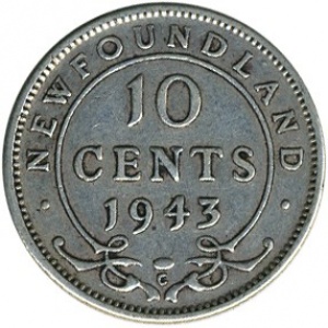 Реверс монеты Канада, 10 центов, 1938-1944