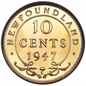 Реверс монеты Канада, 10 центов, 1945-1947